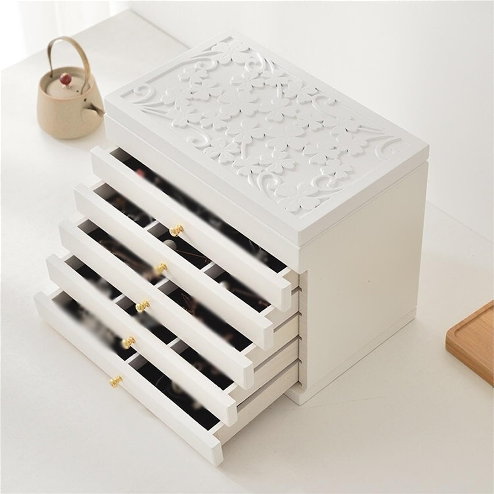 Schmuckständer Mehrstufiger Make-up-Organizer aus Holz for Schmuckkästchen