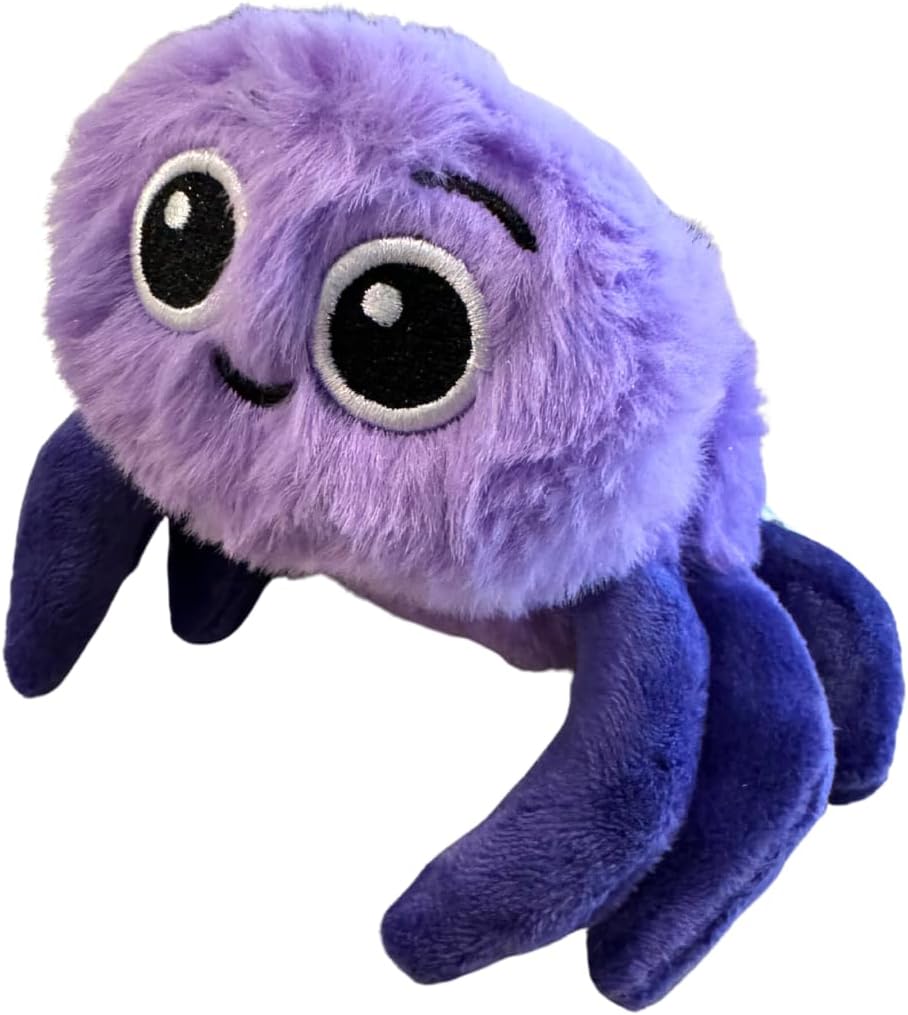 Listener Kids Eduardo The Spider Plush Toy for Ages 0+ | 7", Soft, Fuzzy, Purple, Stuffed Animal