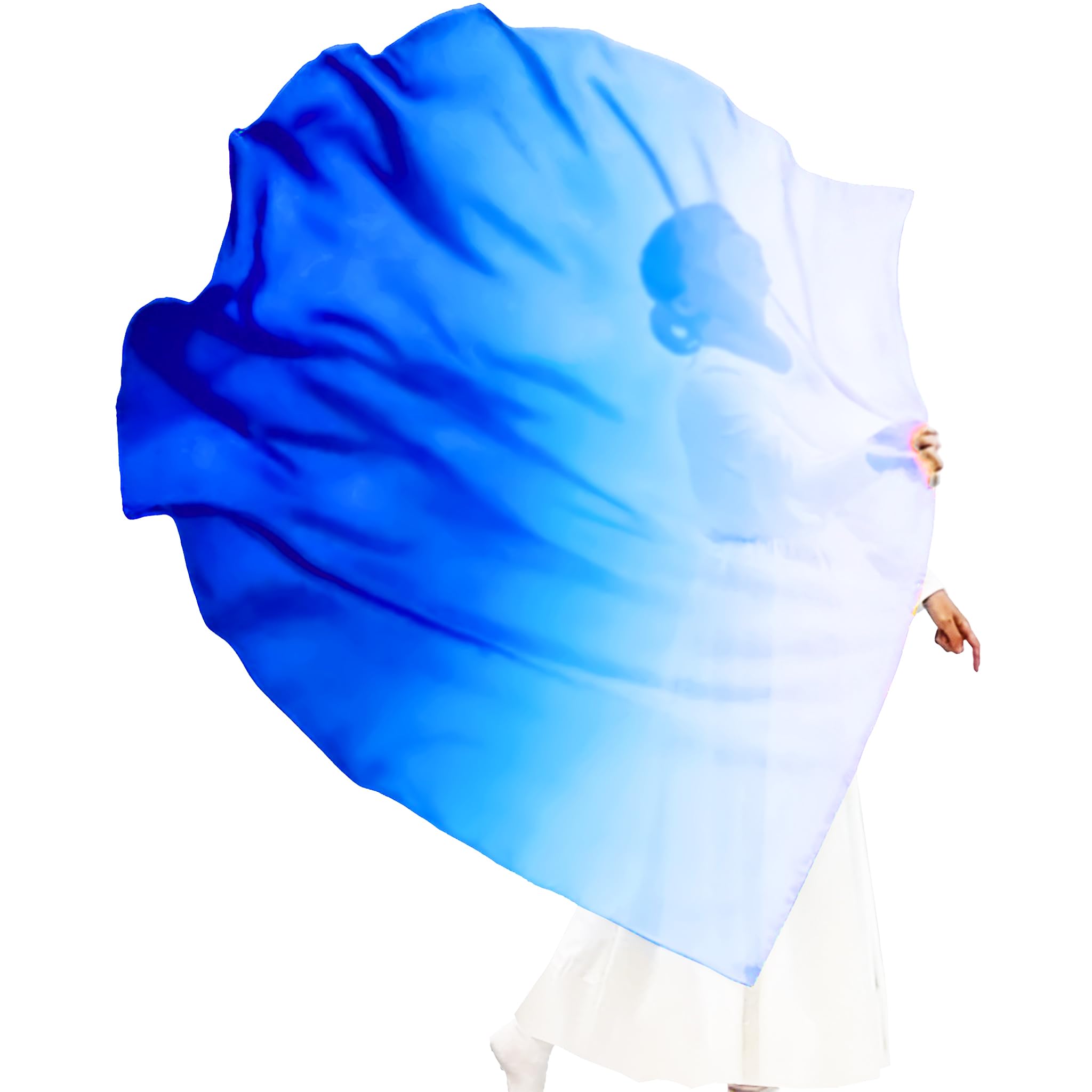 Drapeau de louange en demi-cercle blanc et bleu marine avec mât télescopique premium