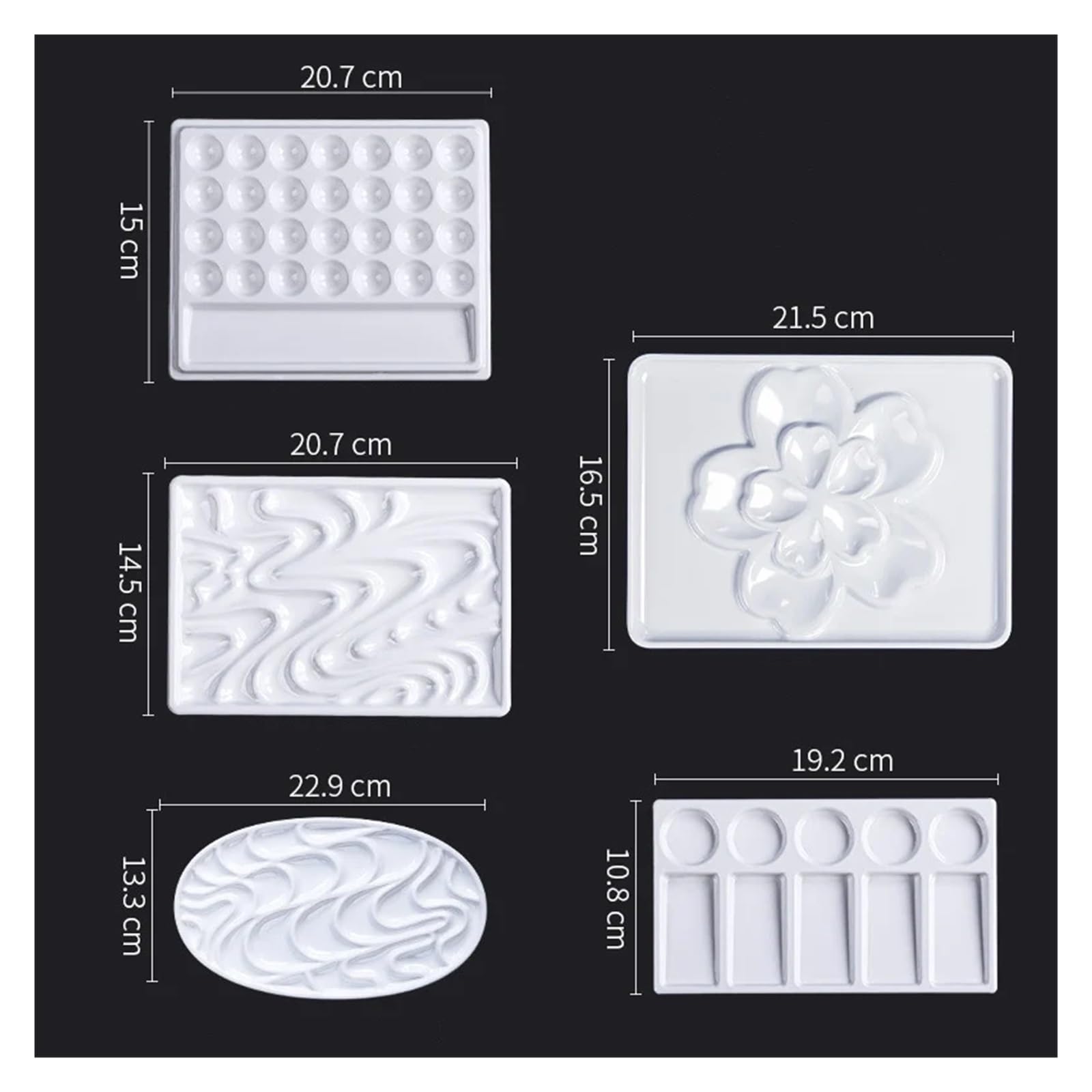 Paleta farb dla artystów ceramików, Malowanie Paleta Ceramiczna Imitacja Ceramiki Artystycznej Paleta Farb Do Oleju Akwarela Pusta Paleta Malarska Rysowanie Artykuły Artystyczne(Design 5 as picture)