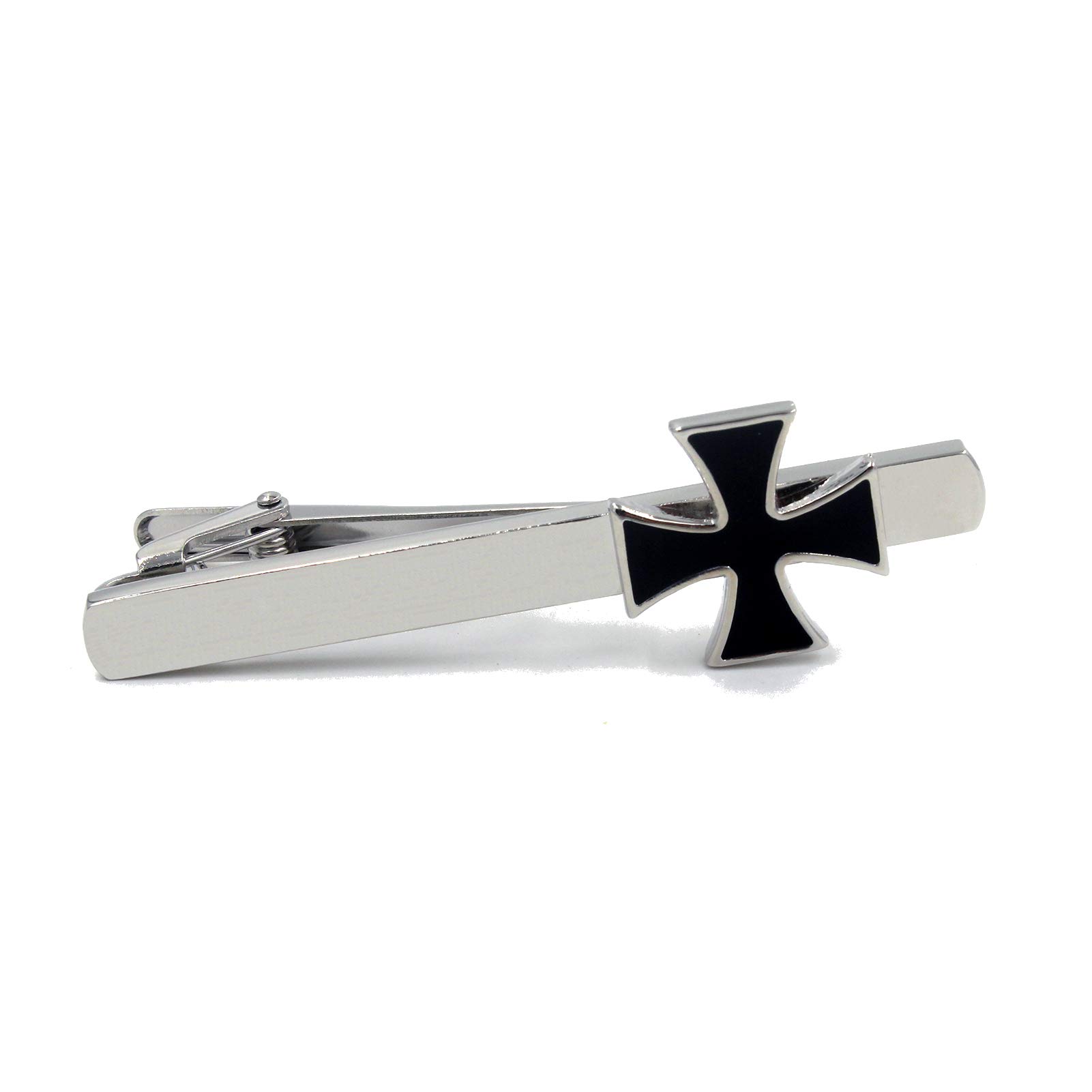 Knights Templar Black Cross Pair of Cufflinks & Tie Bar Clip