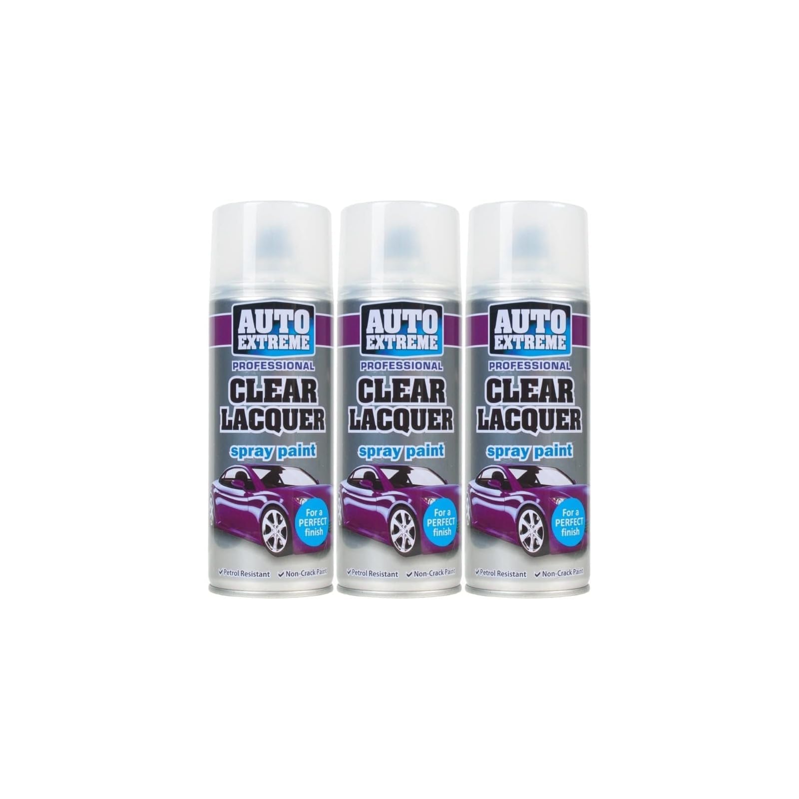 PNJB Clear Lacquer Gloss Finish Spray Paint, Non-Cracking, Quick-Drying Formula, Long-Lasting, Flexible Coating, Delivers Smooth, Consistent Coverage, 400ml, (3 Pcs)