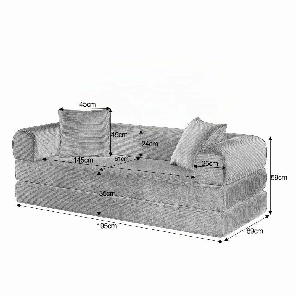 Sapgaks Sofá Plegable, sofá Convertible, Conjunto de sofá y Silla Seccional sin Marco, sofá Cama que se Puede Convertir en Cama, sofá con Suelo de Tatami, Adecuado para la Sala de Estar. Dormitorio