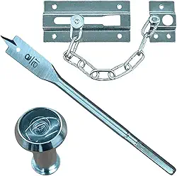 Kit Olho Magico Fecho Pega Ladrão Porta Broca Chave Trava Ferrolho Trinco Fecho