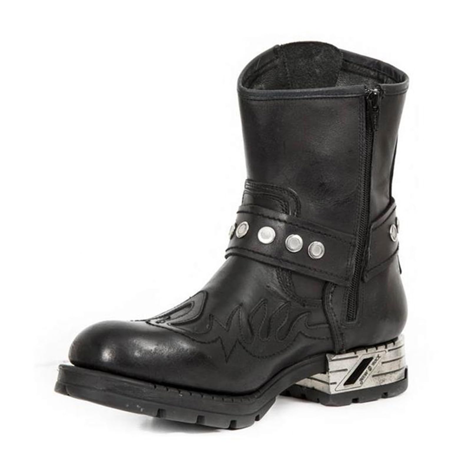 Skórzane buty kowbojskie dla mężczyzn Punk Klamra Western Knight Zamek Buty motocyklowe