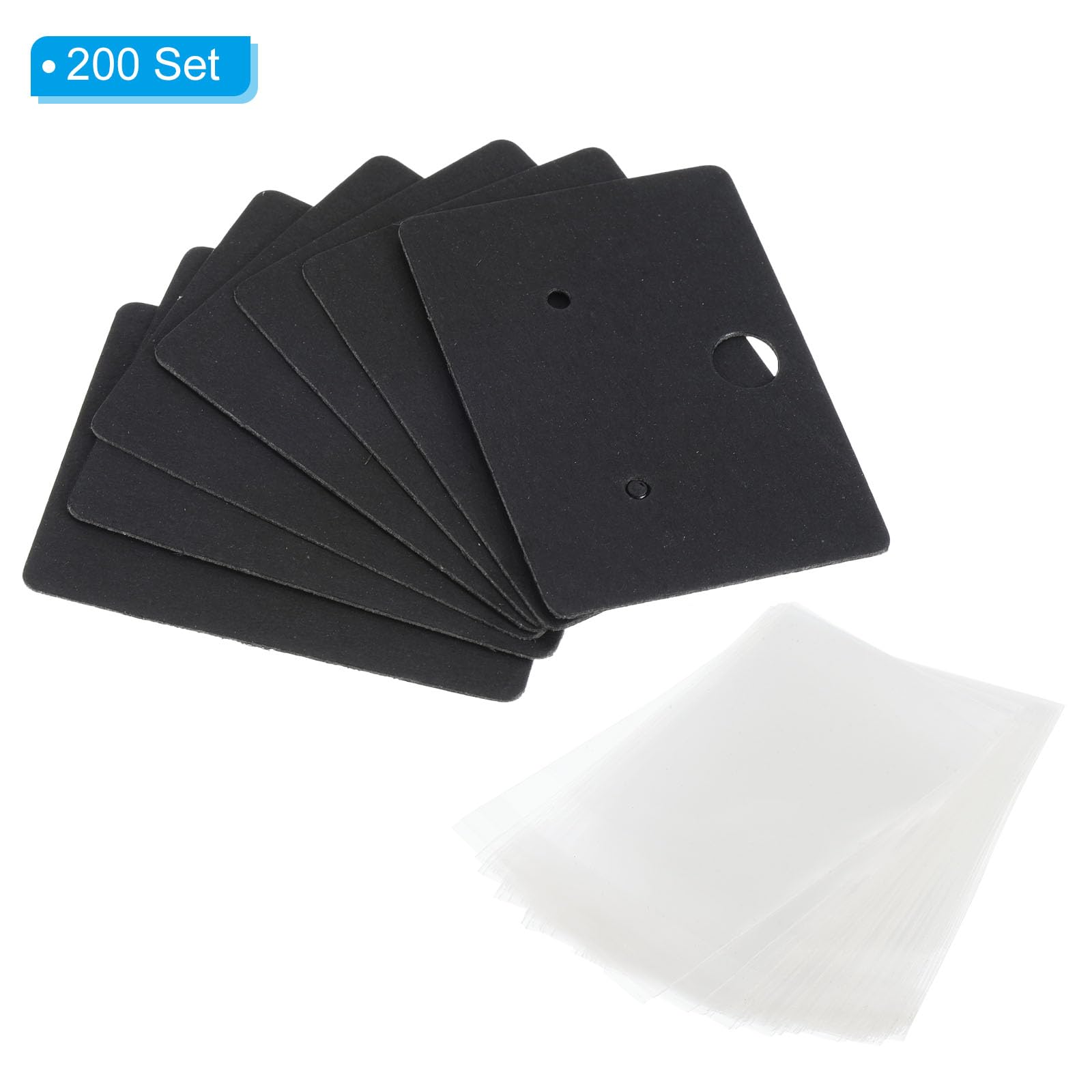 PATIKIL 500 Cartes Présentoir Boucles D'Oreilles Rectangles Blanches - Supports Pour Bijoux Artisanaux