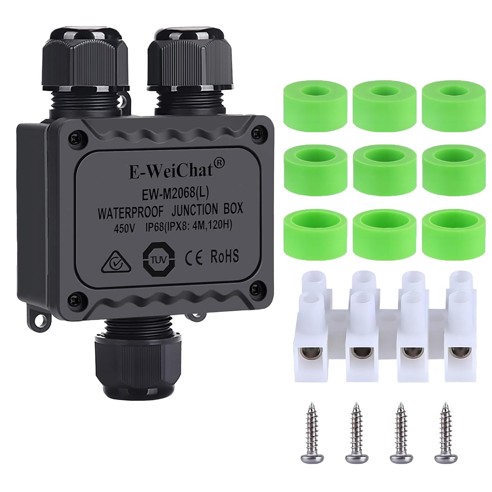 SZFUDIGO Waterproof Junction Box Outdoor, ip68 3 Way Waterproof Box, M25 Small Box, Suitable for Indoor and Outdoor Lighting