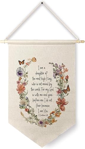 Miniatura 9 de Qpenm Decoración de habitación de niñas, pancarta colgante de lona de pared con texto en inglés «Our Girl You are More Than Our Expect», bandera