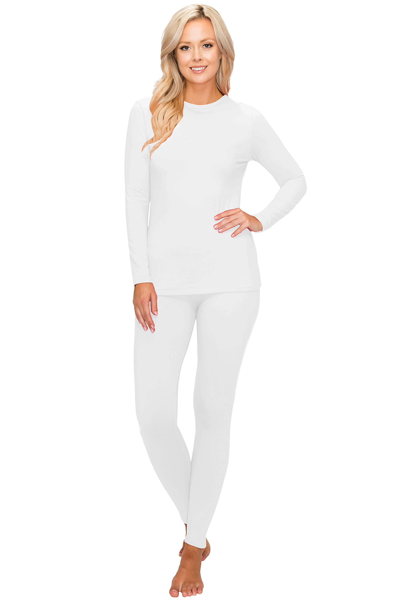 ALWAYS Set intimo termico da donna, foderato in pile, morbido, invernale, caldo, con calzamaglie, abbigliamento termico