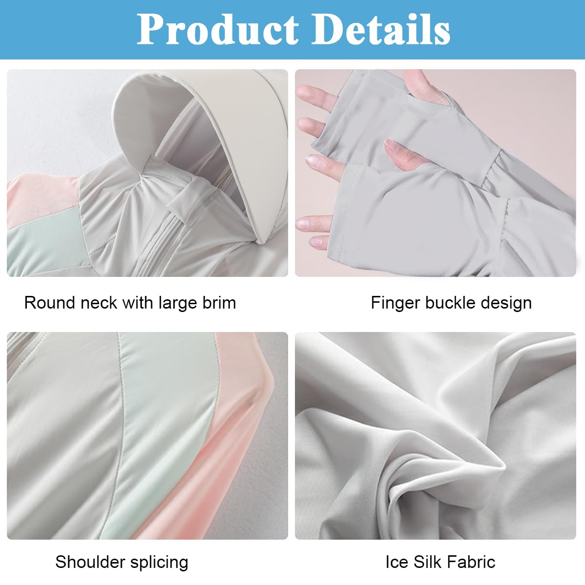 PALAY Sunscreen Jacket for Women UPF 50 Quick Dry Grey 4