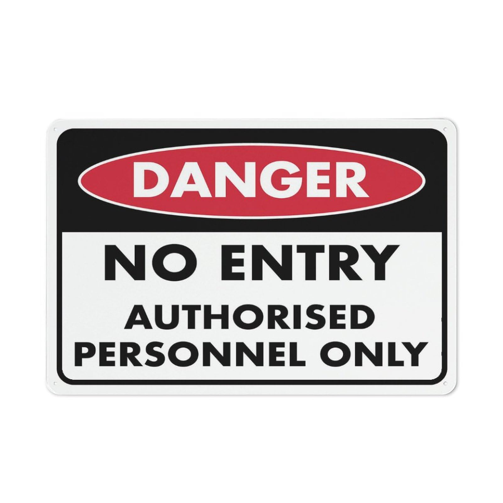 Danger No Entry Authorised Personnel Only Sign Outdoor Metal Sign - 8x12Aluminum Sign for Business, Workplace, Office, Home, Delivery Signs, Road Signs, Garden Signs Outdoor Use