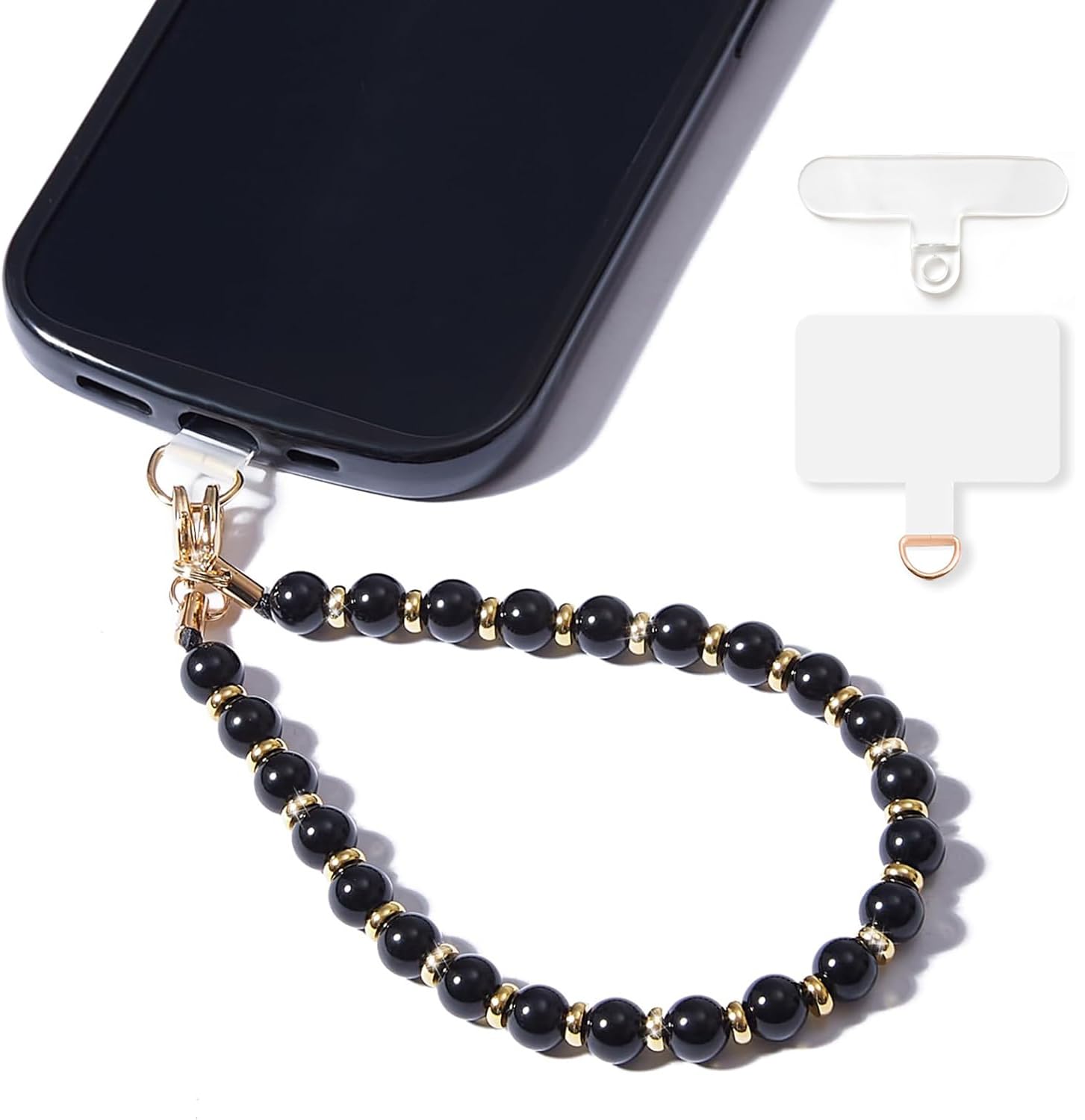 ALLNEWELOOK Phone Wrist Straps, Beaded Phone Wristlet Strap with Natural Gemstone for Women Girls,Hands-Free Wrist Lanyard for Phone,Fit Almost All Phone Cases
