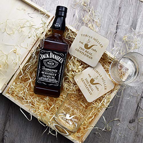 polar-effekt Whisky Geschenkset - 6-Teilig - Deutsche Herstellung - Jack Daniels No.7 Flasche - 2 Untersetzer - 2… – Bild 5