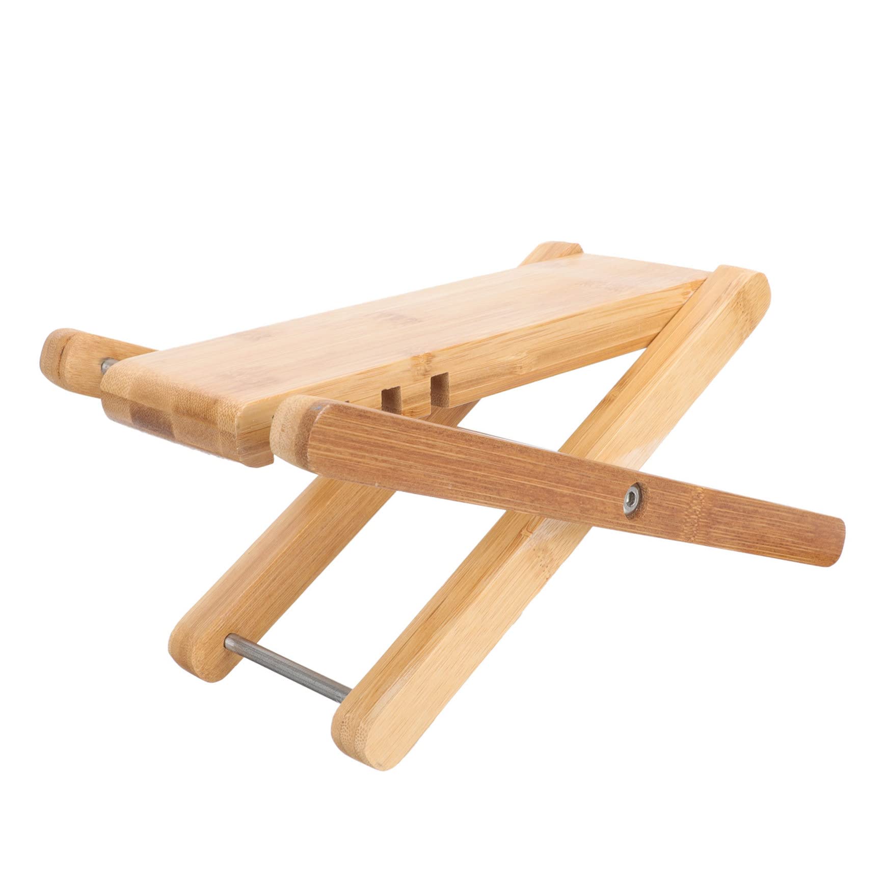 Beatifufu Bamboo Adjustable Folding Pedicure Foot Stool Nail Art Footrest Portable Salon Footstool for Home Use Guitar Foot Pedal Comfortable and Space Saving Design