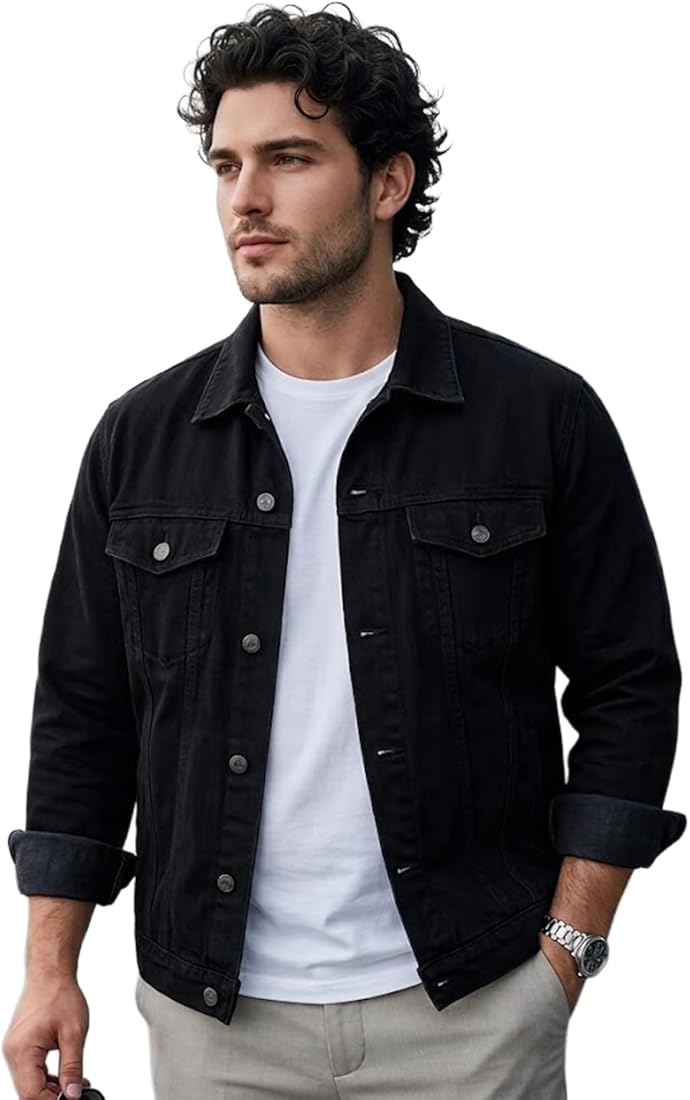 Buy Urbano Plus Men's Black Regular Fit Washed Full Sleeve Denim