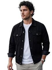 Urbano Plus Men's Black Regular Fit Washed Full Sleeve Denim Jacket (plusjaktp-denim-black-2xl)