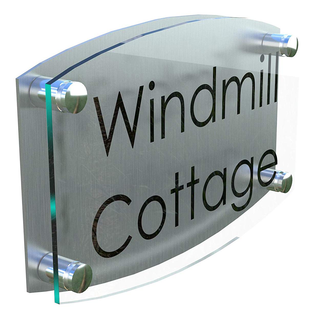 MODERN HOUSE SIGN PLAQUE DOOR NUMBER STREET GLASS EFFECT ACRYLIC ALUMINIUM NAME