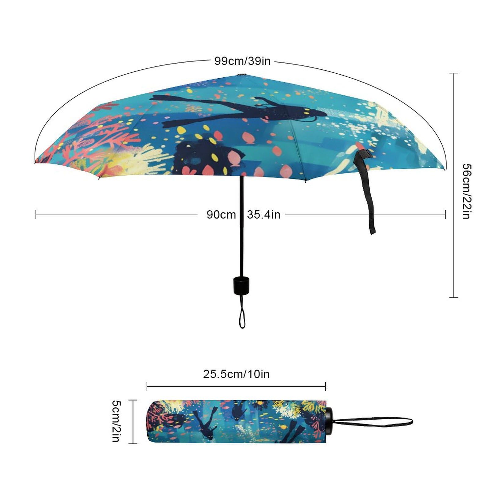 Life Sea Diver Travel Umbrella Portable Windproof Folding Umbrella for Rain Auto Open Close Automatic