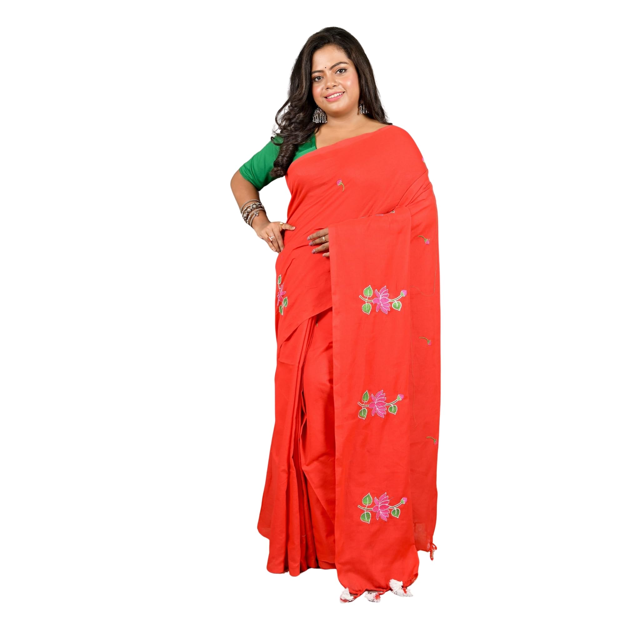 harnarmade Embroidered Pure Cotton Saree,-picture-12
