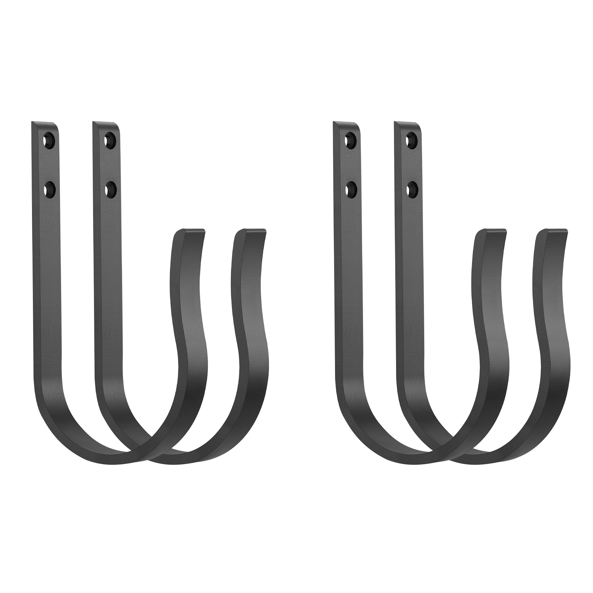 Black Curtain Drapery Holdbacks,4Pcs Solid Aluminum U Shaped Wall Mounted Curtain Tiebacks