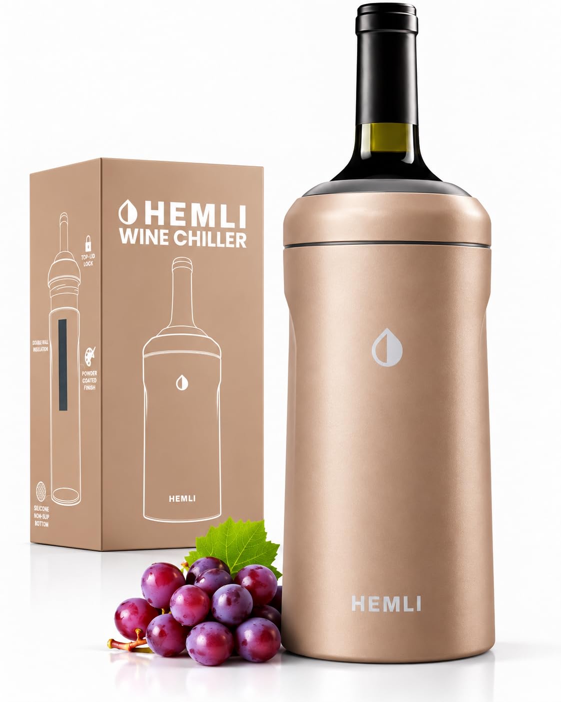 Wine Bottle Chiller Insulator Sleeve, Keeps Wine and Champagne Cold for 12 Hours, Vacuum Insulated Wine Bottle Cooler — Amazon image 8
