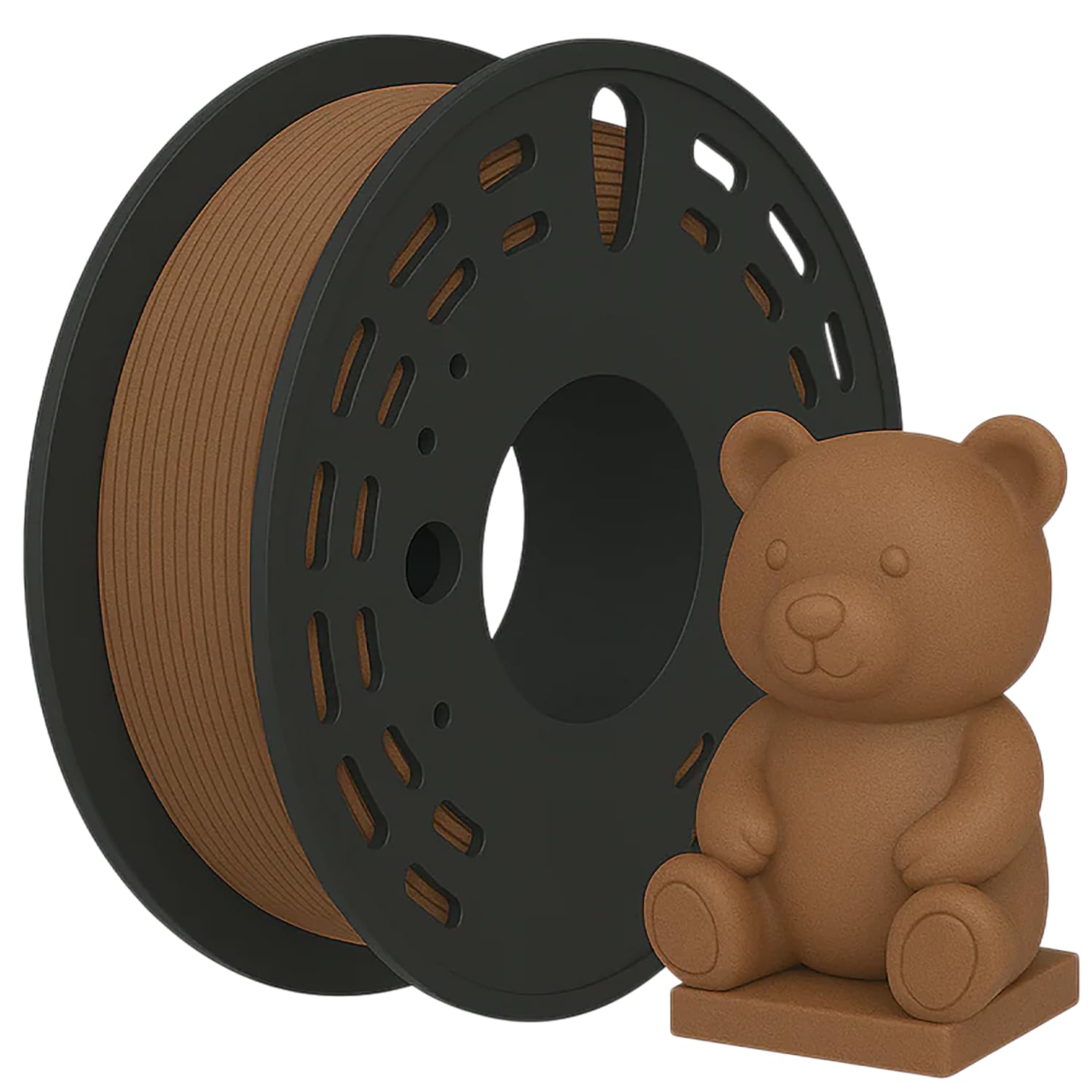 PLA PRO + 3D Printer Filament Roll, 1kg Net Weight, Great Flexibility, Eco-Friendly, High Rigidity, Biodegradable, Low Warping Output, 1.75mm Diameter, Ideal for DIY Makers (Brown)-image-15