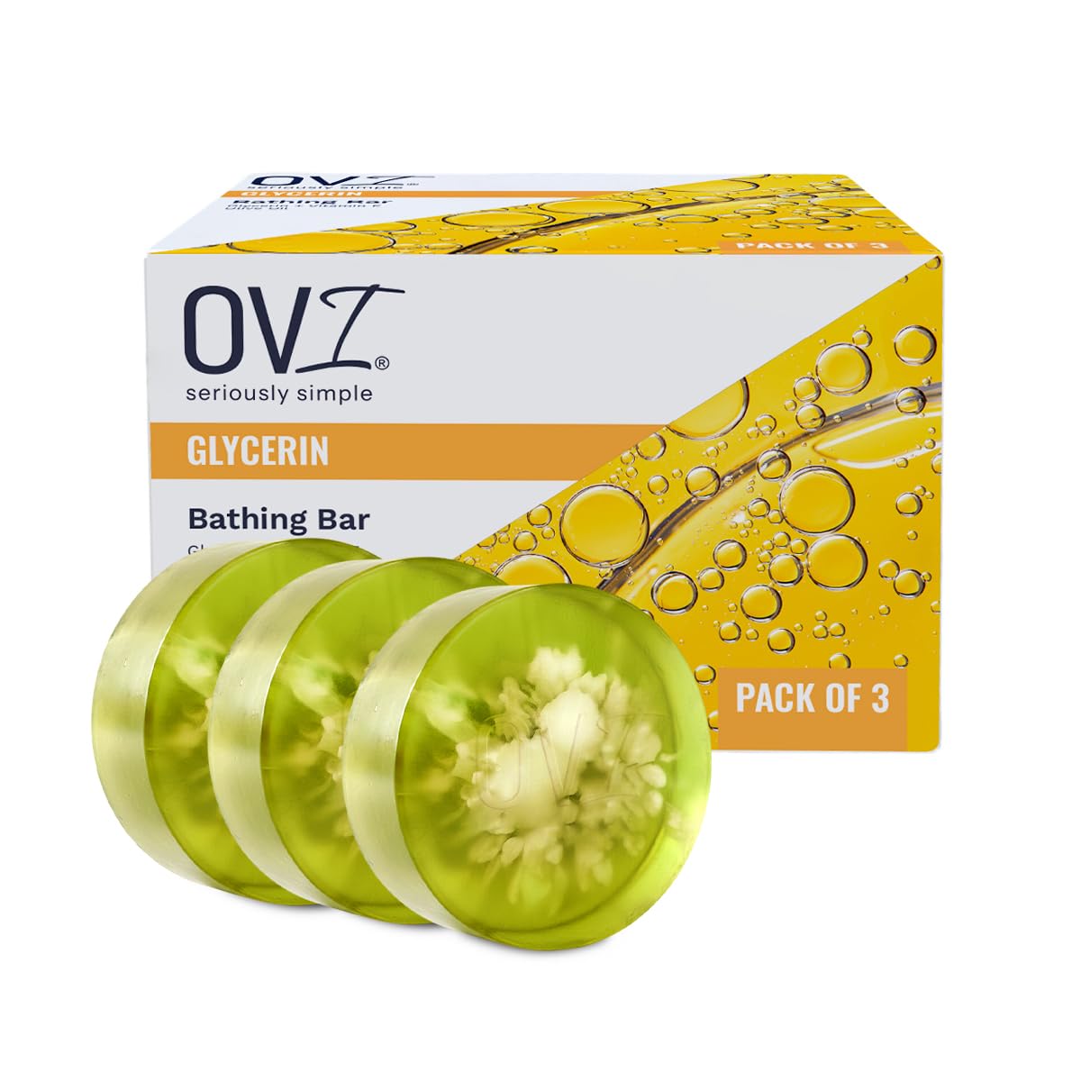 Buy OVI Glycerin Bathing Bar Soap - 100g (Pack of 3)| Enriched