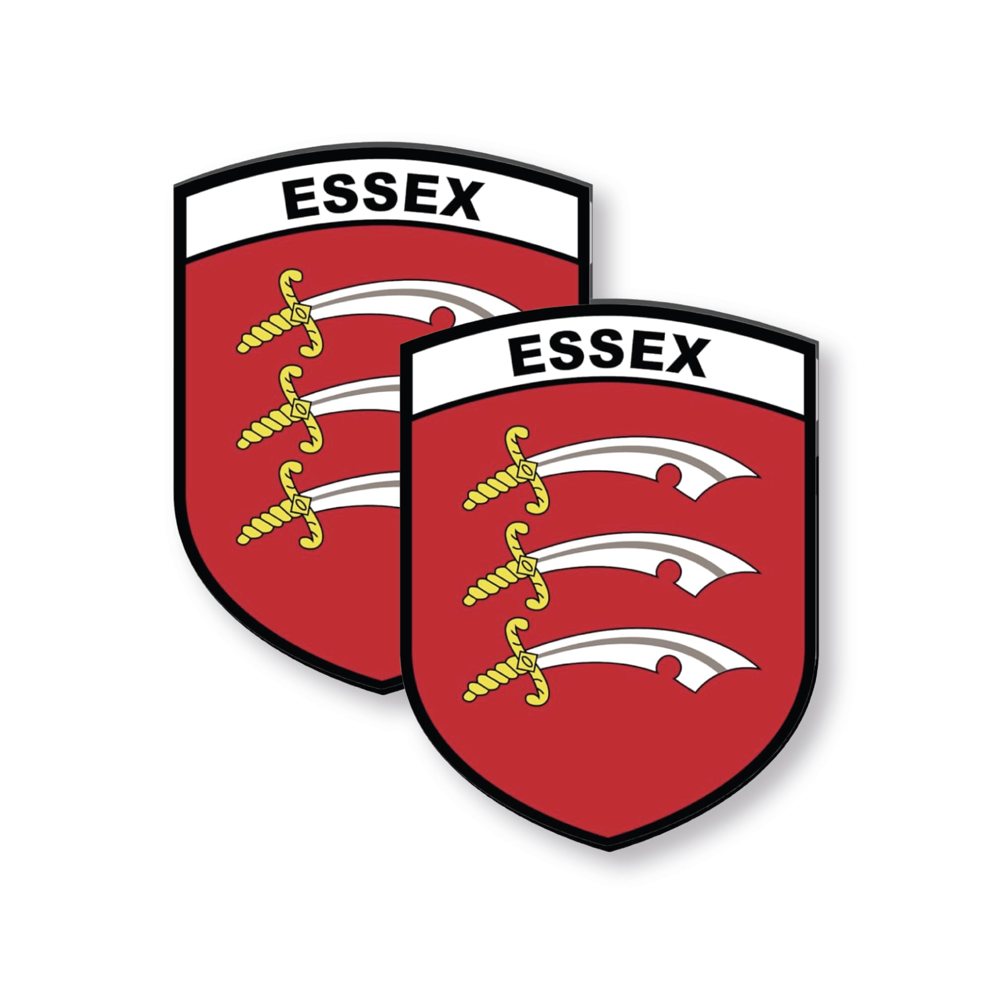 Stika.co Essex Set Of 2 County Flag Signs - Self-Adhesive Vinyl Stickers - Car, Van, Truck Bumper Sign - United Kingdom County Flags