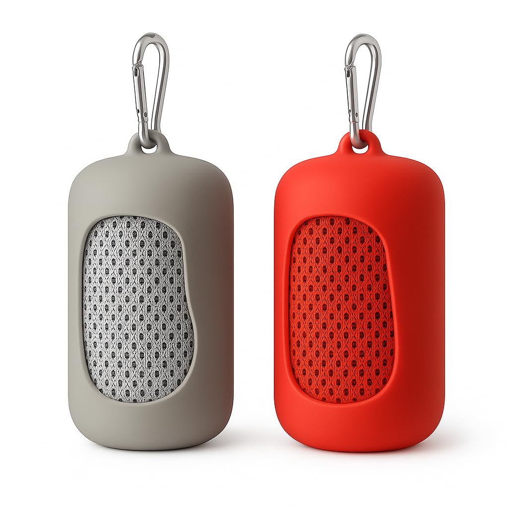 Chill Flex Asciugamano Rinfrescante in Microfibra, Set da 2, 100x30 cm, con Custodia in Silicone, per Sport e Palestra