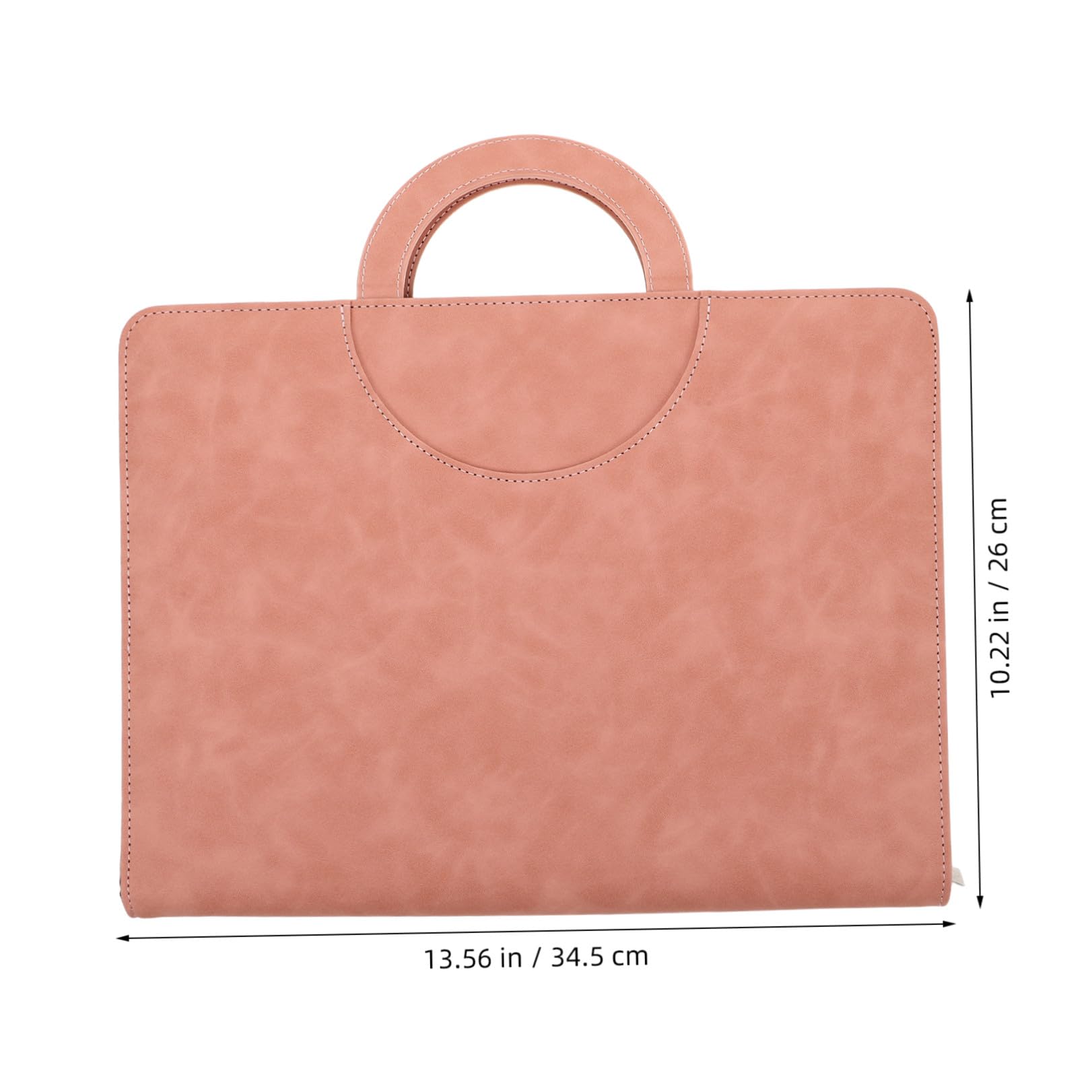 Zerodeko Organizzatore Portatile di Documenti A4 in Pu Rosa con Cerniera Custodia Portadocumenti Cartella con Zip da Viaggio per Certificati, Passaporto e Documenti Personali