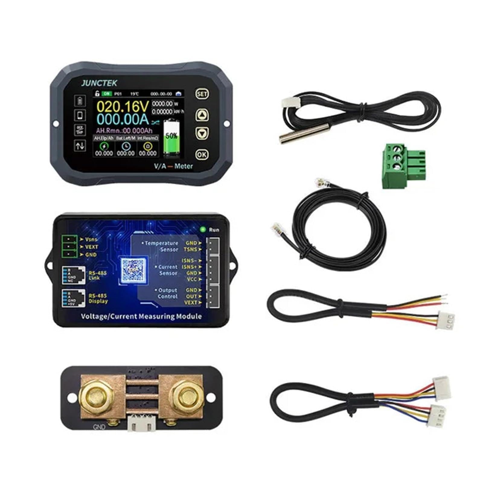 Elektroniczny tester obciążenia, Tester baterii Monitor Bluetooth Napięcie, prąd V/A Wskaźnik pojemności akumulatora w kulombowskim mierniku(100A)