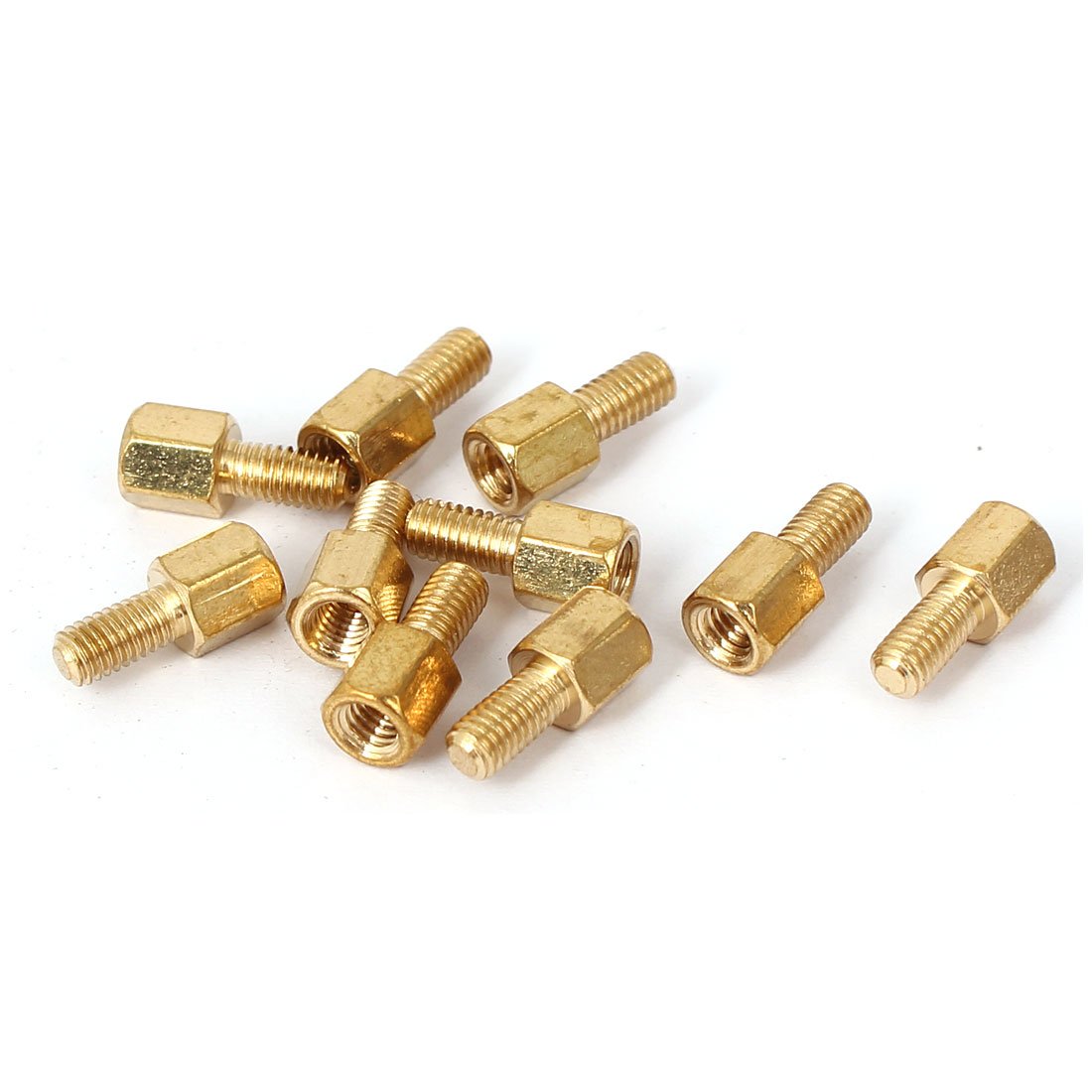 Aexit M3 (Lock) x 5mm + 6mm Brass Hex Hexagon Pillars PCB Standoffs Stand-off (88ry544qf631) Spacers 10PCS