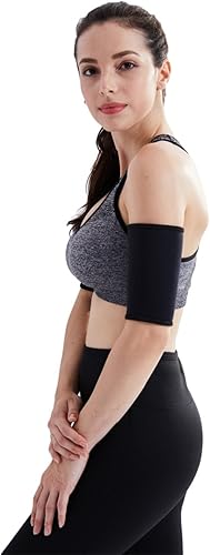 Miniatura 3 de Bakerdani Recortador de brazos para hombre y mujer, manga de compresión adelgazante, quemador lejano de brazo, moldeador de sauna de neopreno