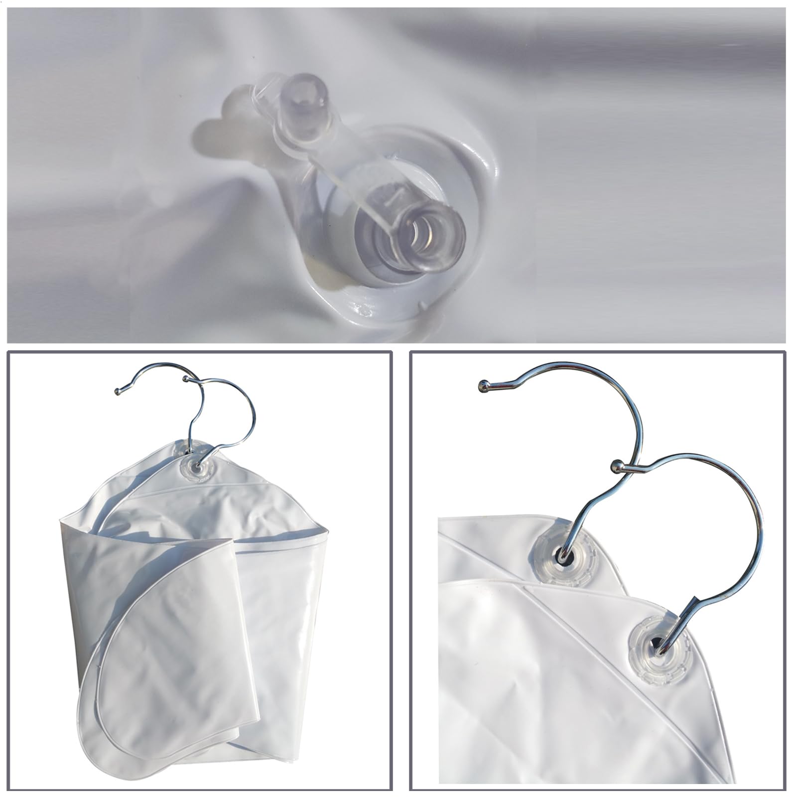 Set di Grucce Appendiabiti Gonfiabili e Pieghevoli, Antiscivolo, Salvaspazio in Viaggio per Guardaroba, Lavanderia, 4 Pezzi Bianco