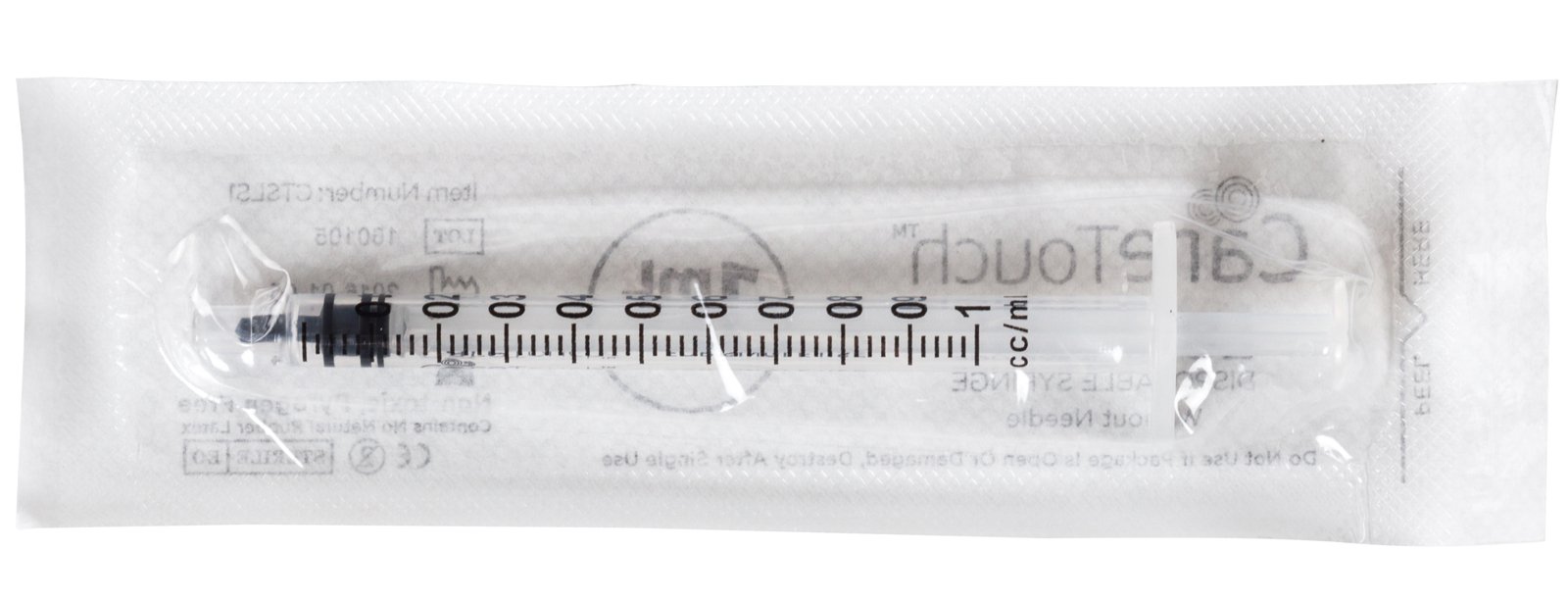 Care Touch CTSLS1-VC Luer Slip Syringe 1ml - 100ct No needle — Amazon image 3