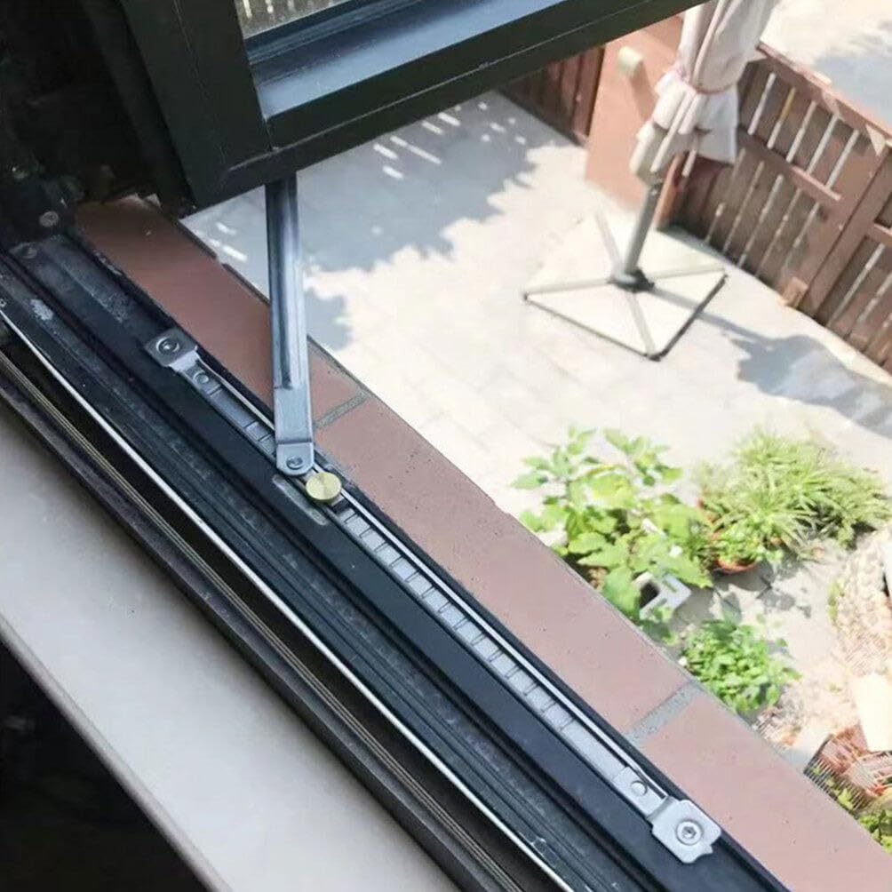 Uonlytech Adjustable Window Security Bar No Drilling Telescopic Rod 12.79In Wind Support Locking Window Limiter for Sliding Doors and Double Hung Windows