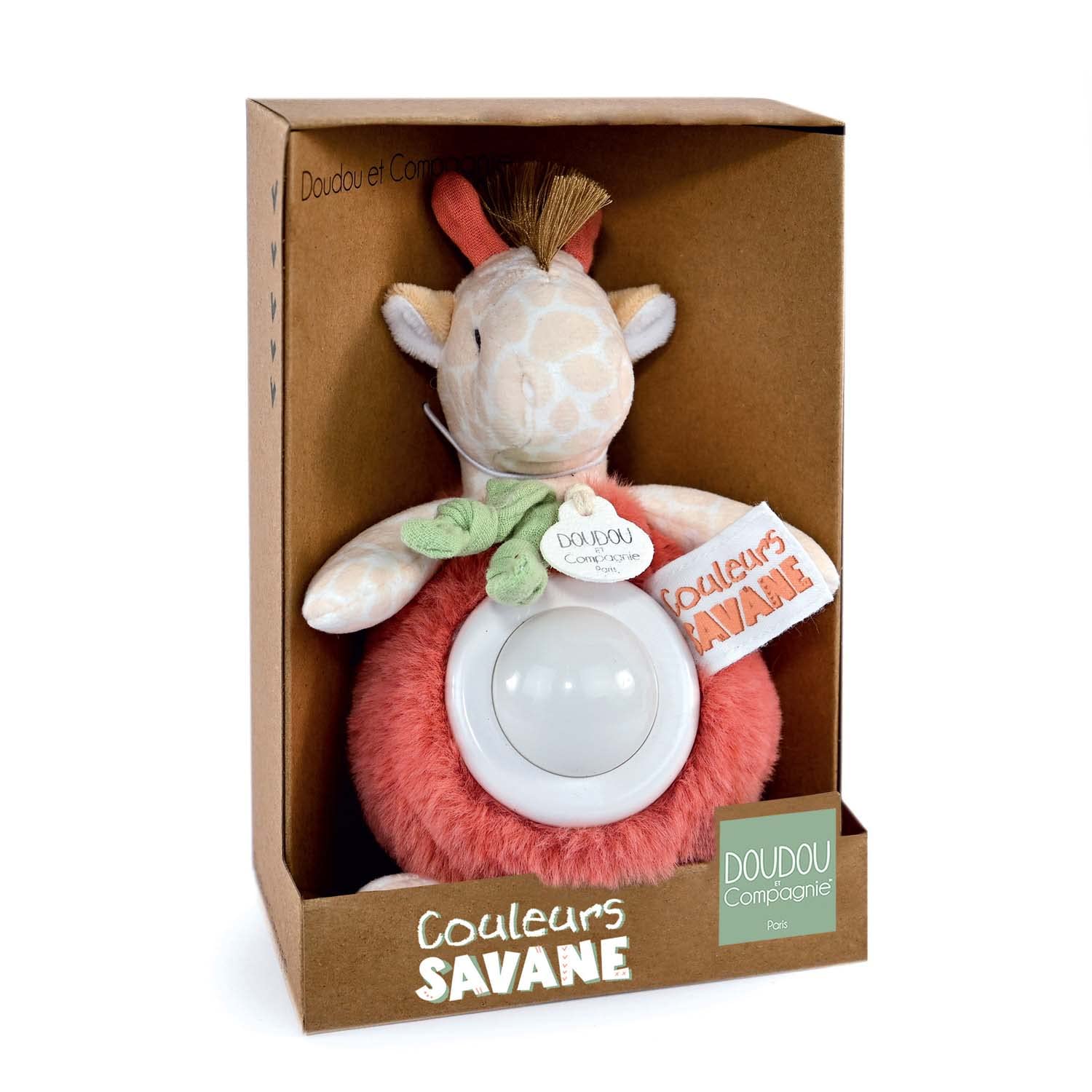 Doudou et Compagnie - Couleurs Savane - Veilleuse Girafe- Beige - 15cm - Cadeau Naissance - DC4075 - 1