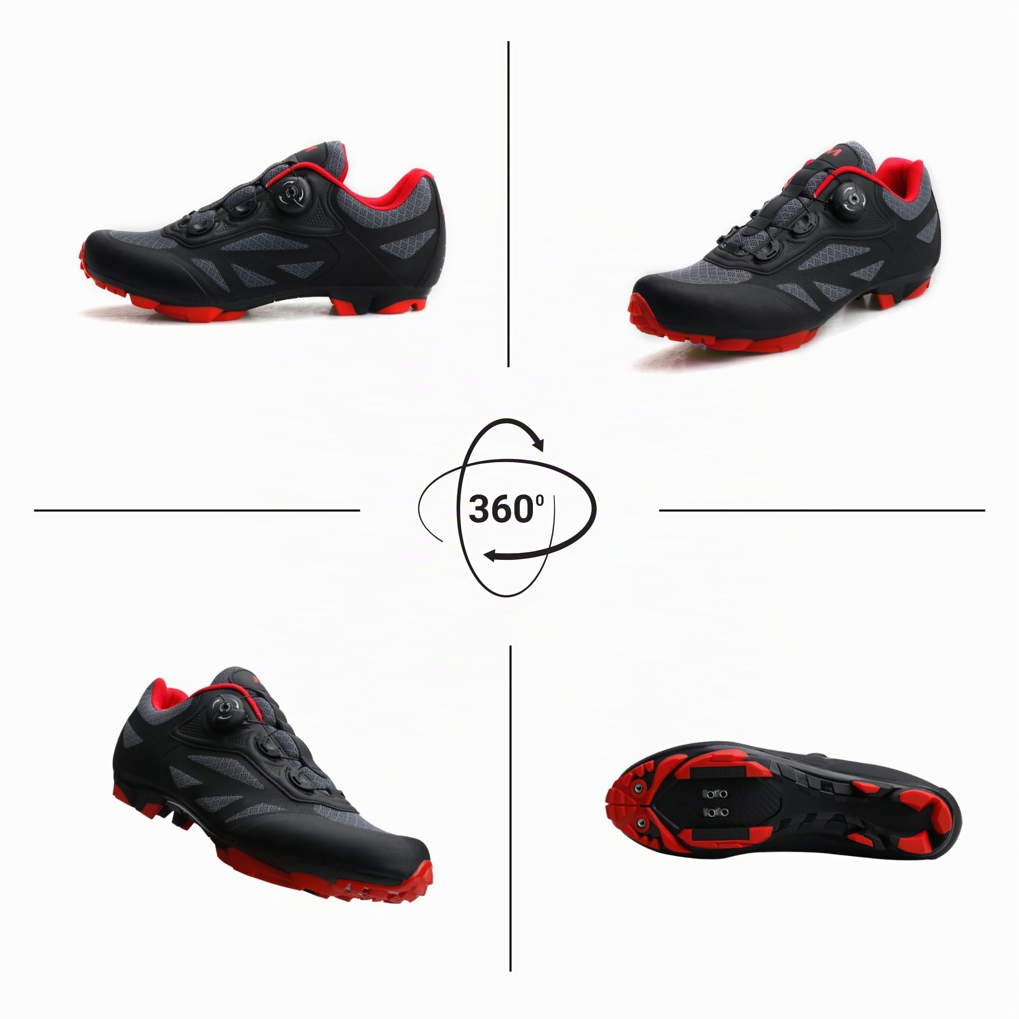 Zapatillas de Ciclismo MTB Profesionales para Hombre y Mujer – Transpirables, Antideslizantes y Compatibles con Pedales SPD - T2 46 EU