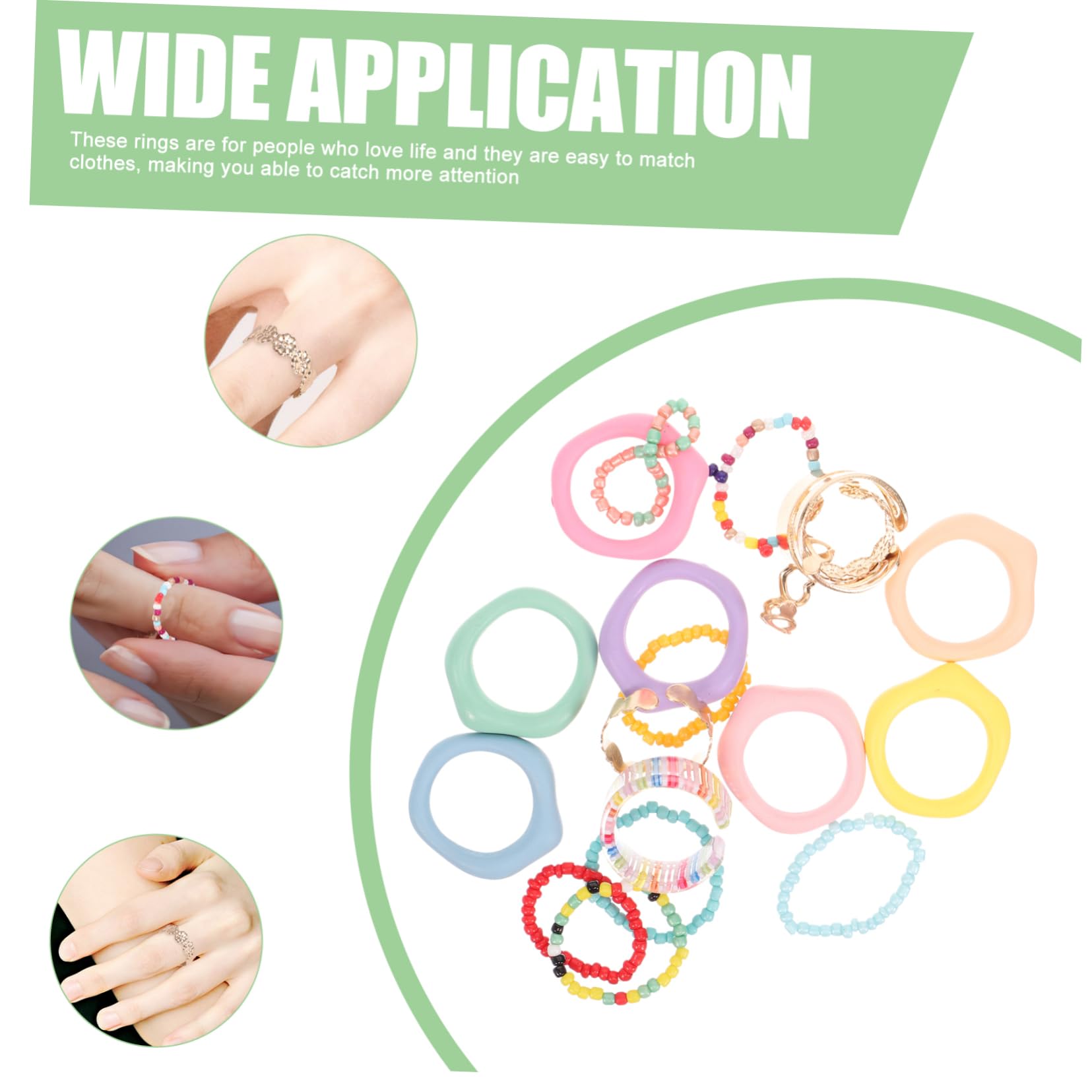 KESYOO 20pcs Colorful Resin Rings Set for Women and Cute Finger Jewelry Non Fading Stylish Finger Decor for Stacking and Everyday Wear