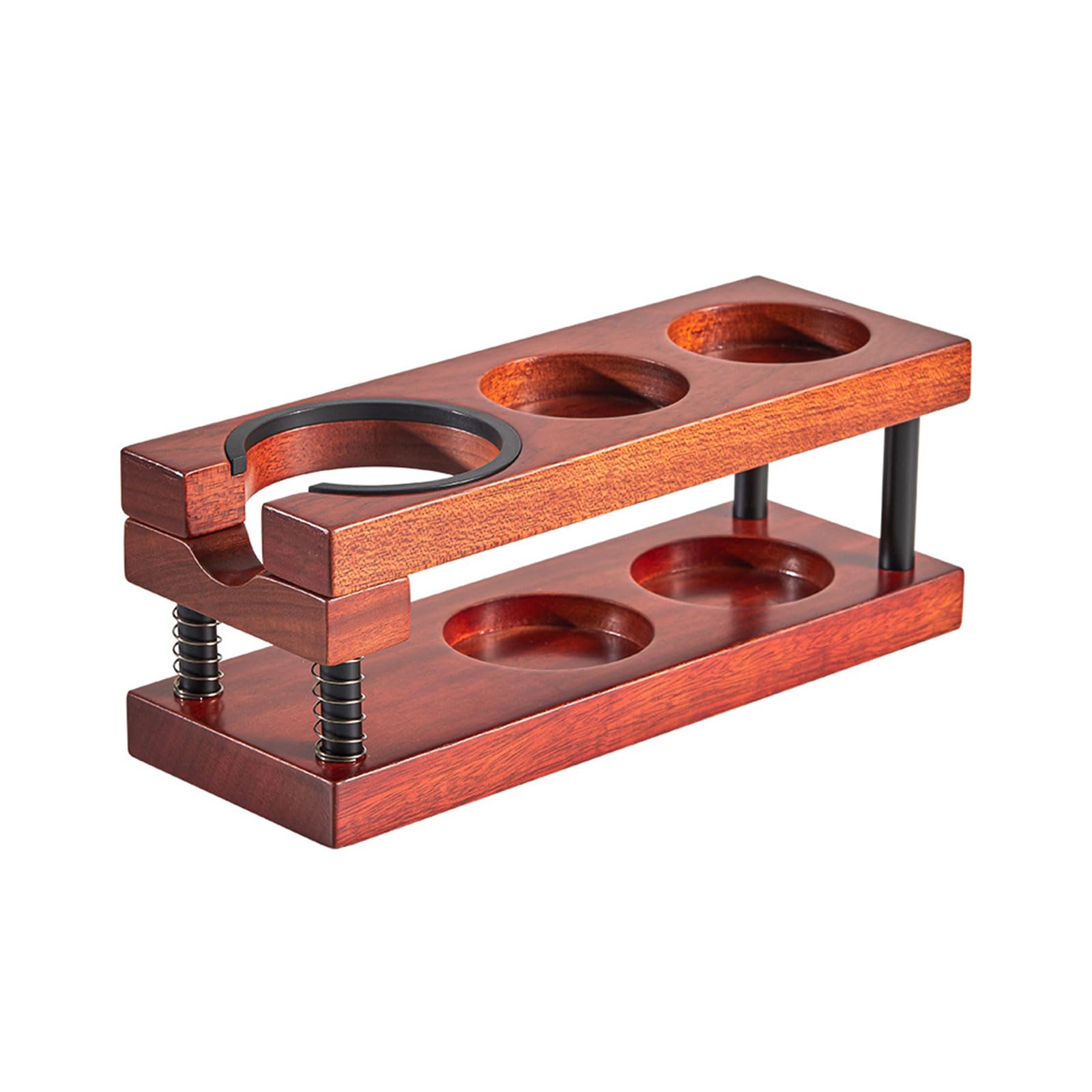 Kalttoy Wood Coffee Tamper Filter Holder Espresso Tamper Mat Spring Coffee Tamping Station Non Slip Station Base Wood Holder