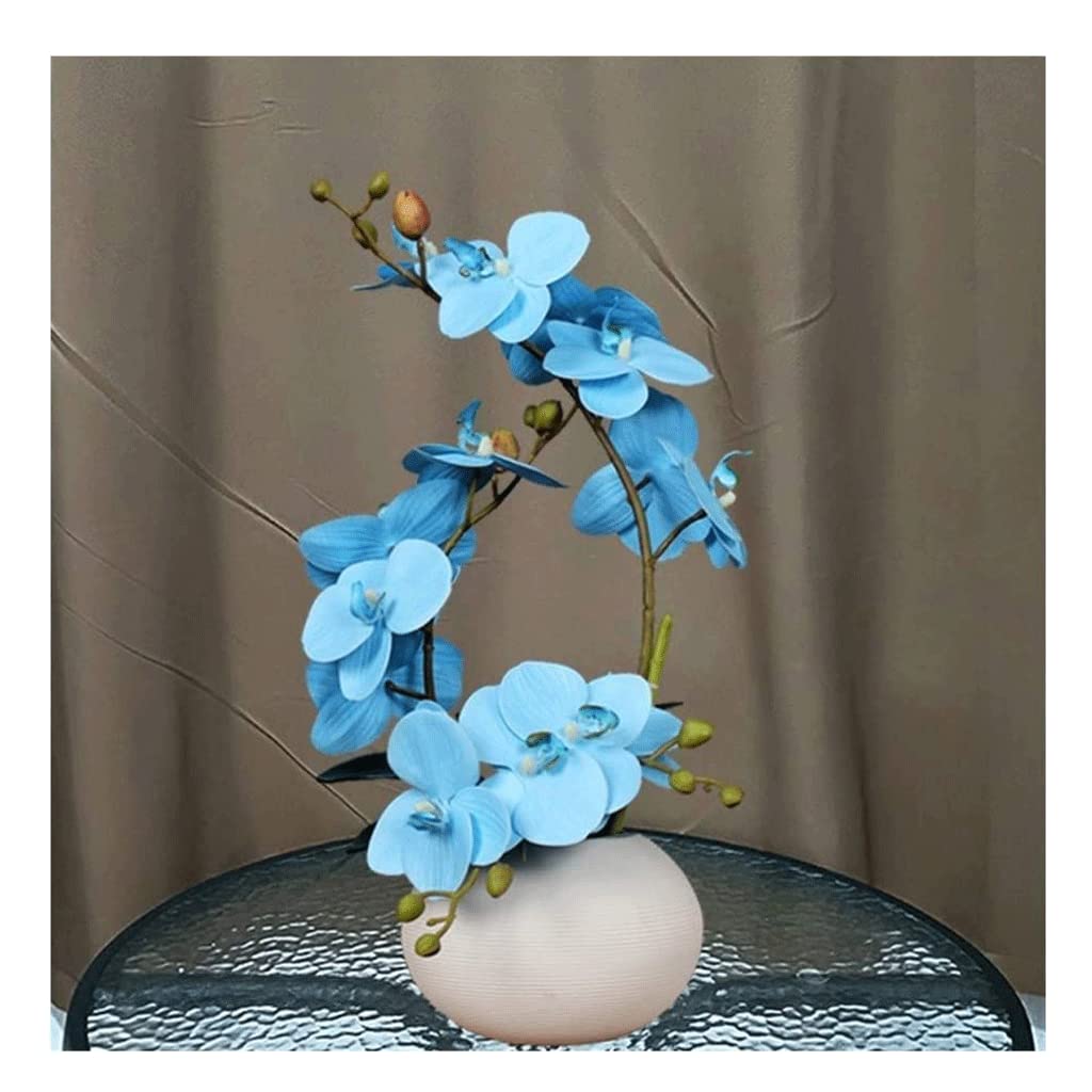 DFGHNBVC Artificial Flowers For Decoration Artificial Flower Phalaenopsis Decorative Fake Bouquet Artificial Flower Set Artificial Flowers For Home Decor Indoor Artificial Flowers.Blauw-Blauw