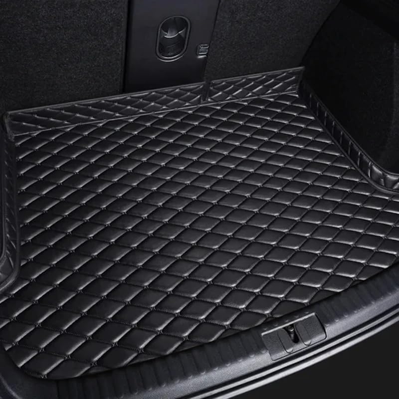 CYYUT Voiture Cuir Tapis de Coffre pour Renault Clio V / 5 2019-2024 Coffre Plancher Doublure Protection Coussin Accessoires,A-Black