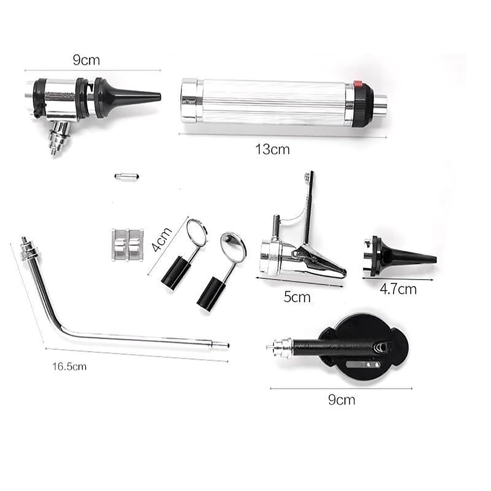 HNO-Diagnose-Set, Fünf-Sinne-Prüfer-Set Mit 3 Otoskop-Röhren, Rohrdurchmesser 4mm, 3,2mm, 2,4mm Und Vergrößerung 1,5-2P Für Krankenschwestern Erwachsene Kinder Baby Ältere