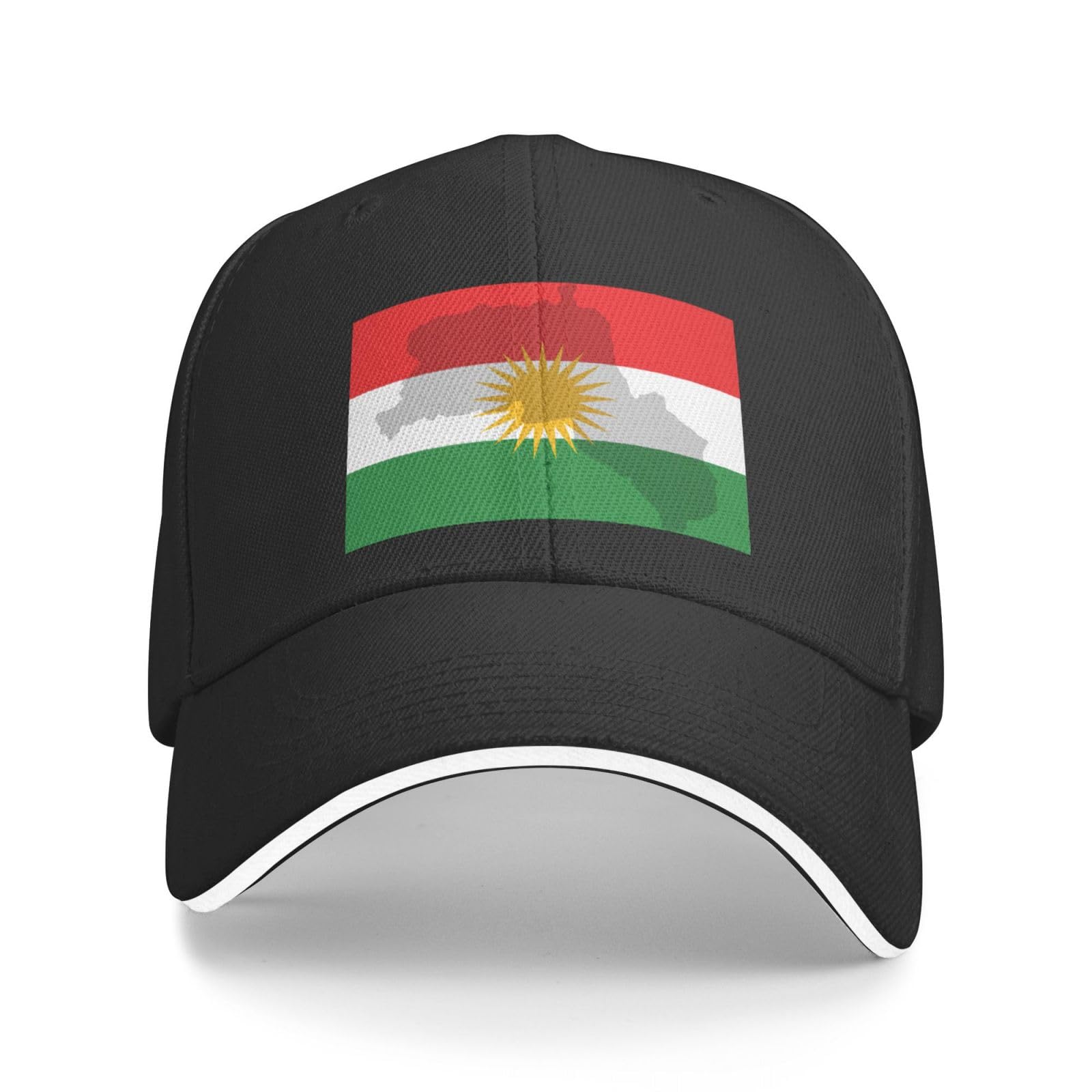 Nlwqekv Unisex Black Kurdistan Map Flag Kurdish Flag Hat Men Women Baseball Cap Funny Trucker Hat