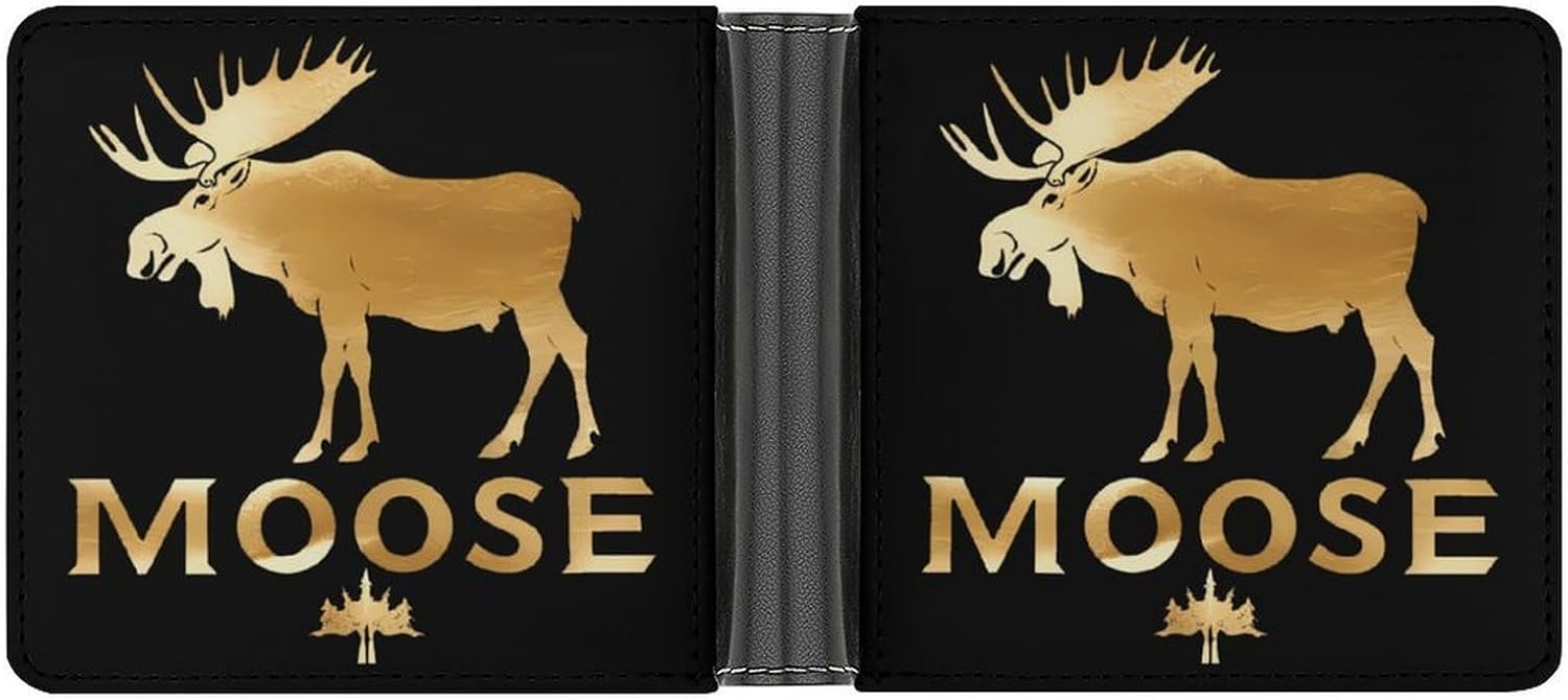 Funny Hunting Graphic Moose Wallet for Men Women Card Holder Coin Purse Bifold Wallets Accessories