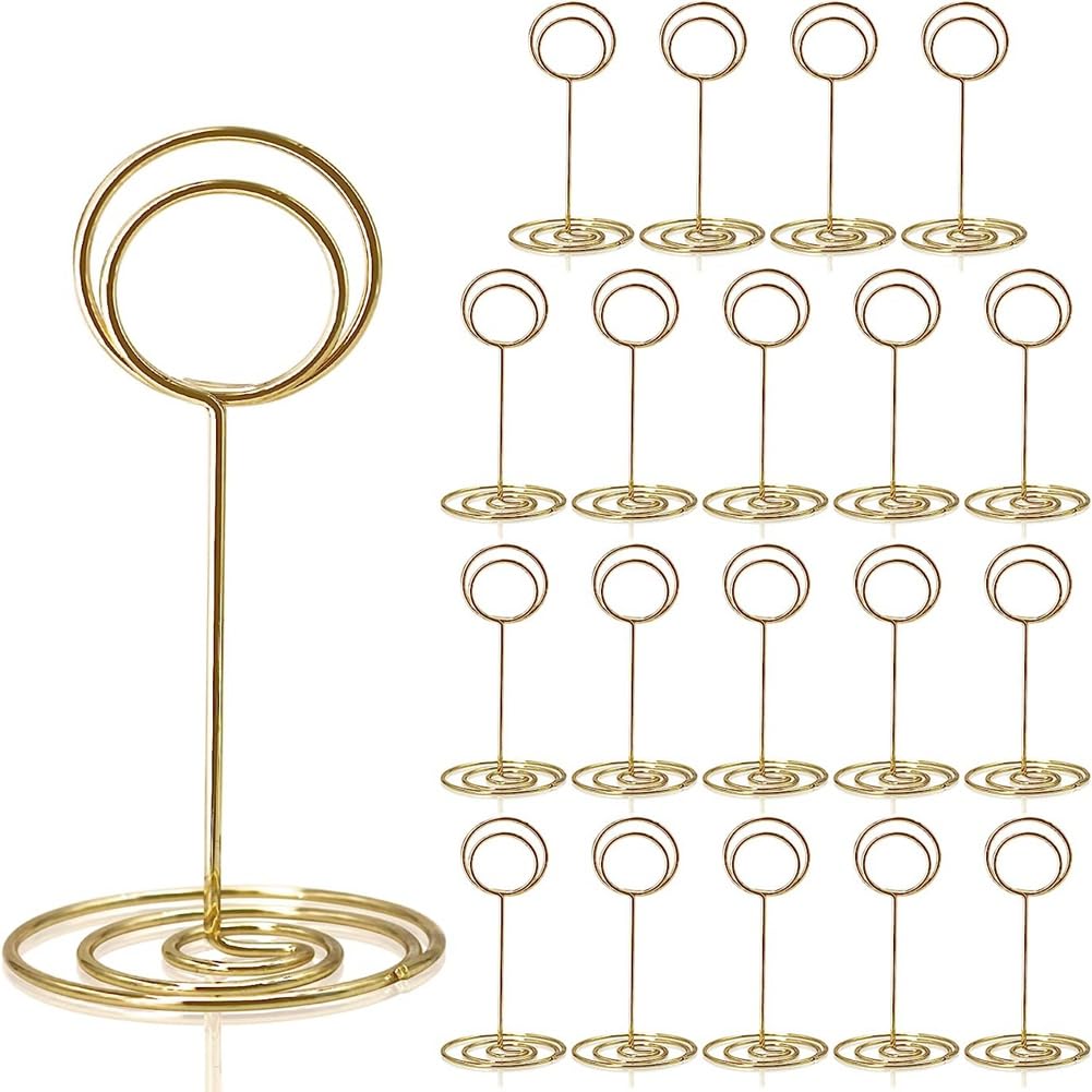 CTRLZS 20Pcs - 3.35 Inch Place Card Holder Table Number Stands for Wedding Party Graduation Reception B