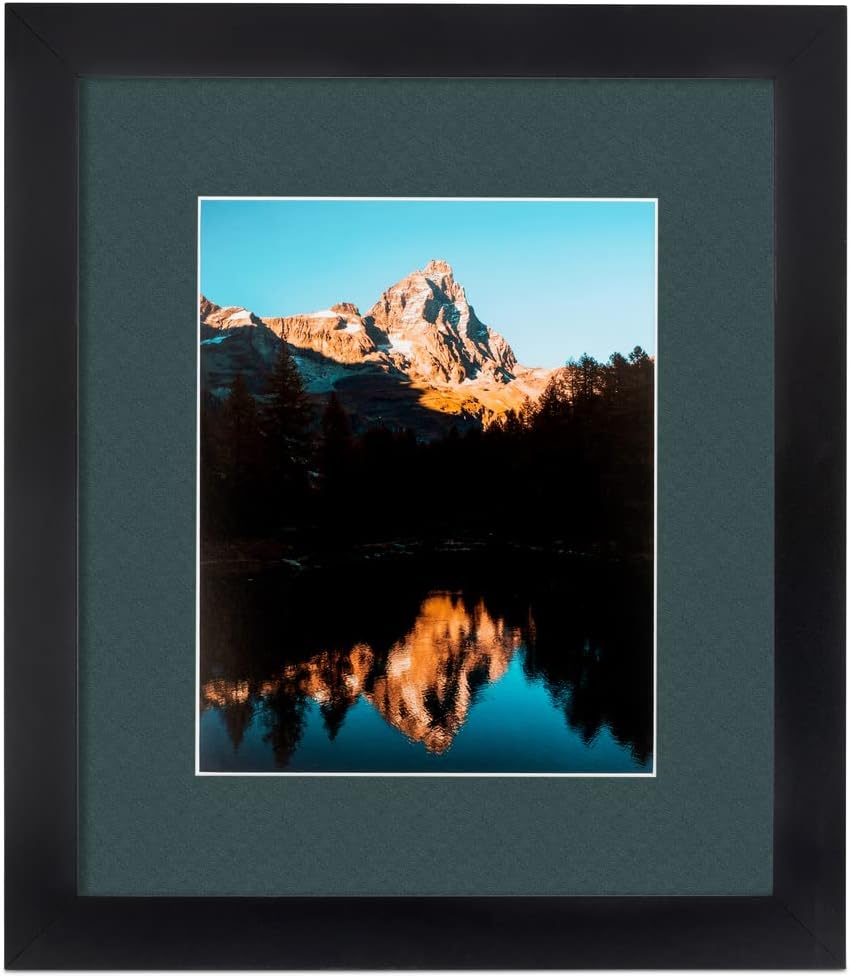 ArtToFrames 8.5x14インチ サテンブラック写真フレーム 2インチシングルエバーグリーンマット付き シングルマット-F