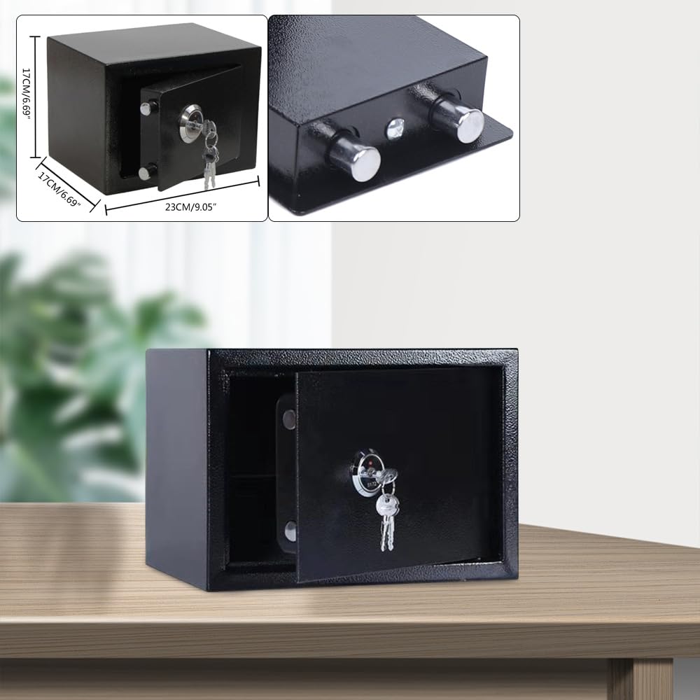 Caja fuerte con llave, caja fuerte, caja fuerte de pared, caja fuerte de 3 llaves, para casas, oficinas, hoteles, escuelas y hospitales.