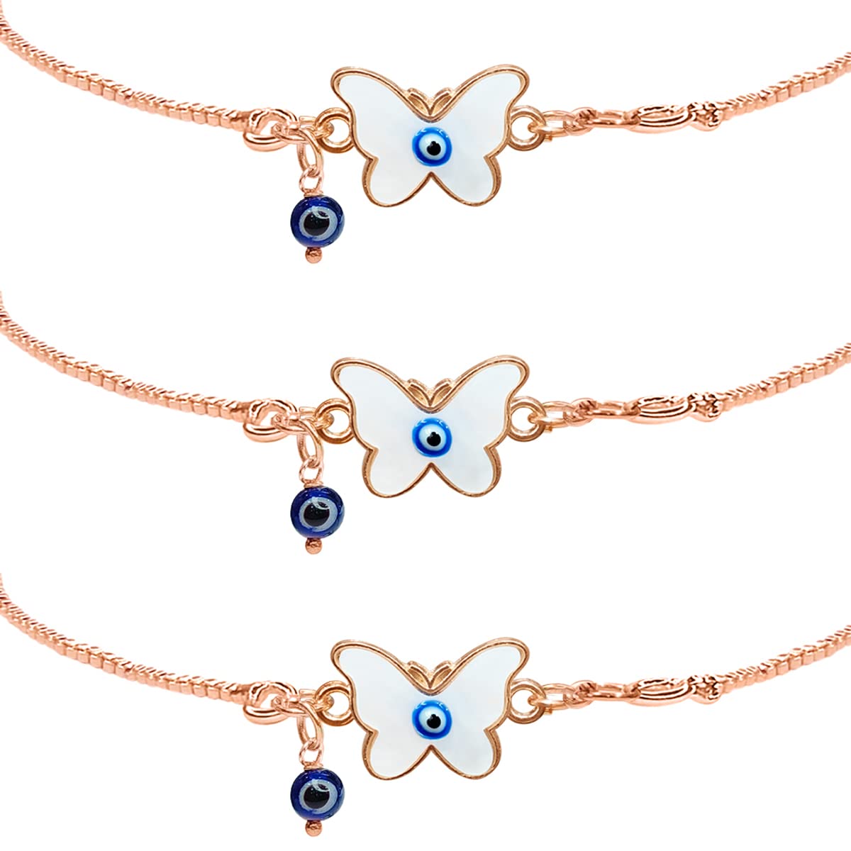 9Dzine Evil Eye Bracelet For Couple Evil Eye Nazar Bracelet Turkish Evil Eye Mother of Pearl Butterfly Shape Adjustable Chain Bracelets for Men Ladies Unisex Bracelet Set of 3 (B0C2KR1J3F) Amazon Price History, Amazon Price Tracker