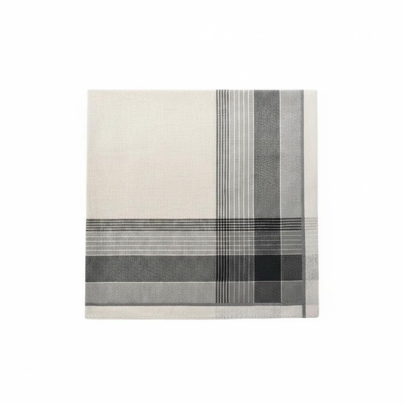 MYADDICTION 3 Pieces Soft Men's Cotton Handkerchief Skin-Friendly Business Suit Handkerchief Absorbent Plaid Pocket Square Breathable for Businessmen, Seniors, Formal Events, Grey White 1PC-image-22